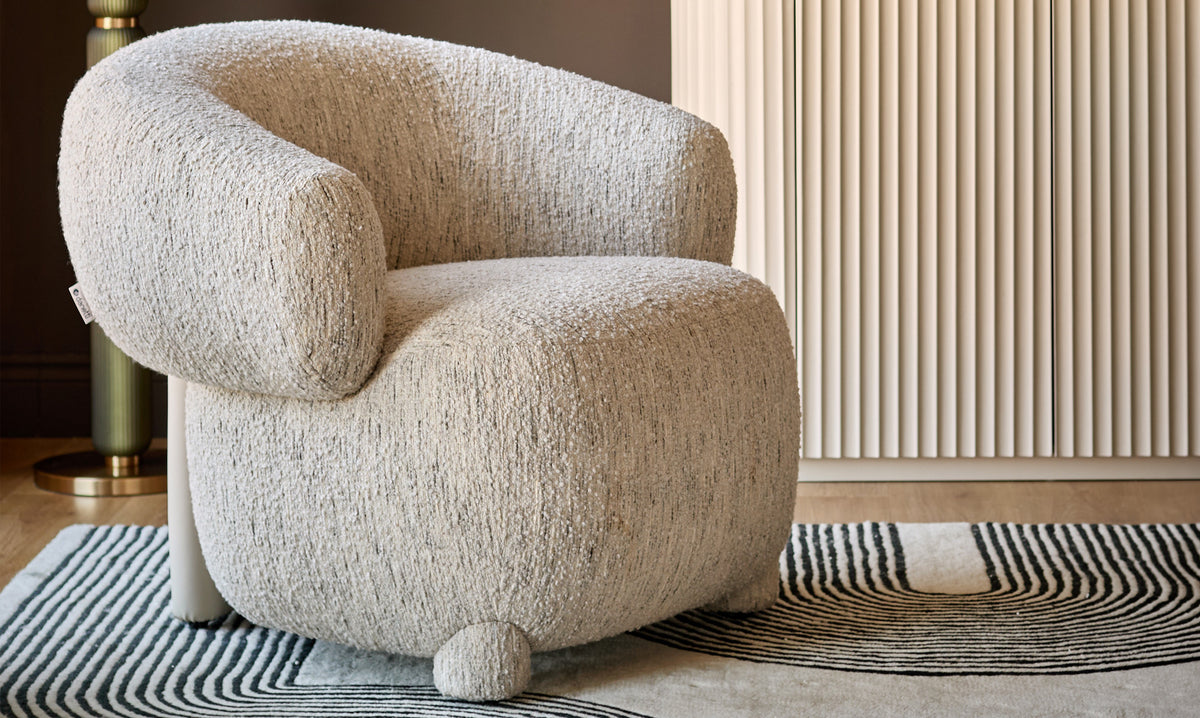Silvi cream boucle accent chair