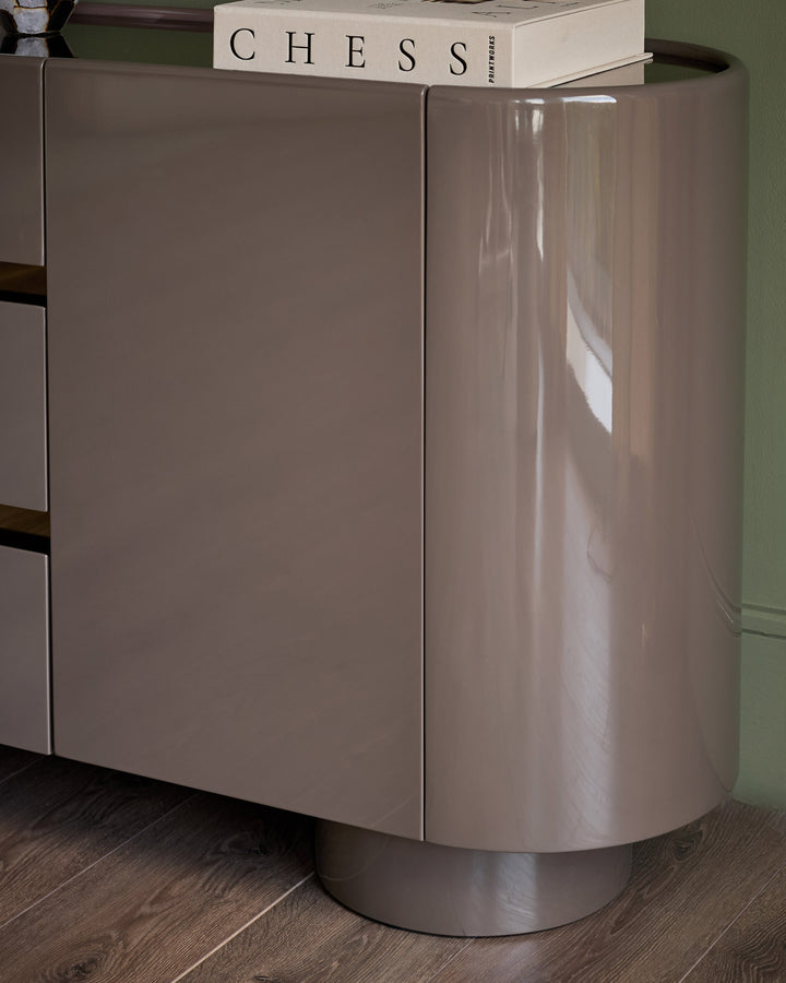 Siravo mocha gloss with bronze mirror sideboard