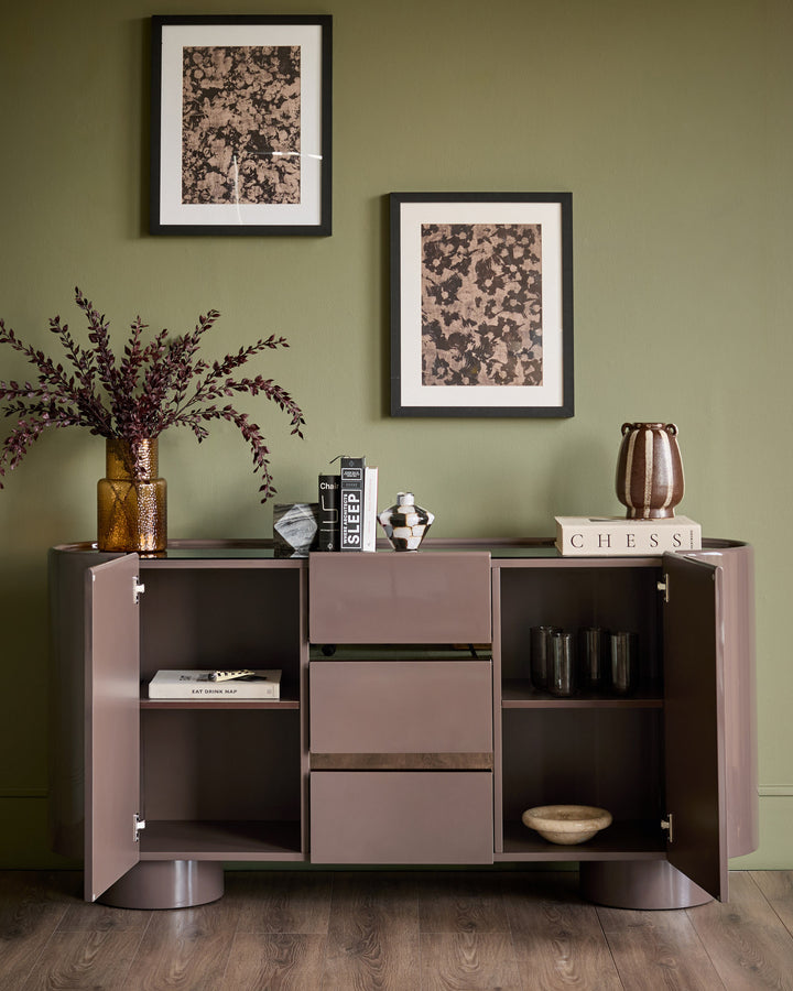 Siravo mocha gloss with bronze mirror sideboard