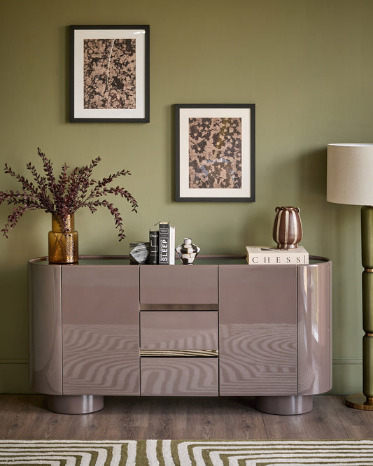 Siravo mocha gloss with bronze mirror sideboard