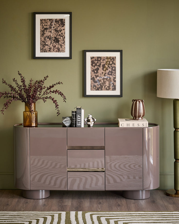 Siravo mocha gloss with bronze mirror sideboard