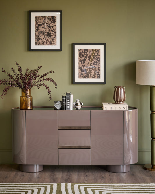 Siravo mocha gloss with bronze mirror sideboard