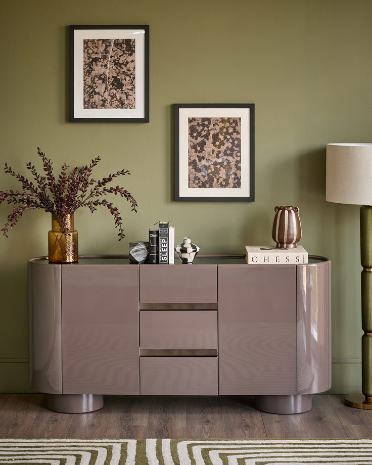 Siravo mocha gloss with bronze mirror sideboard