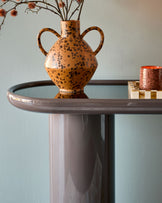 Siravo bronzed mirror with mocha gloss console table