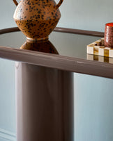 Siravo bronzed mirror with mocha gloss console table