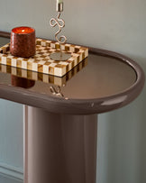 Siravo bronzed mirror with mocha gloss console table