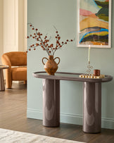 Siravo bronzed mirror with mocha gloss console table