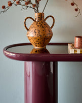 Siravo bronzed mirror with plum gloss console table