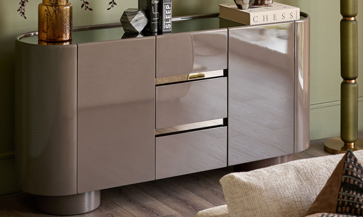 Siravo mocha gloss with bronze mirror sideboard