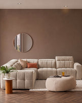 Skye champagne chenille large corner sofa