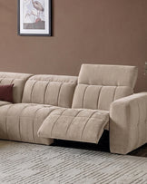 Skye champagne chenille small corner sofa