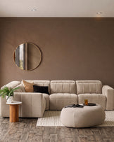 Skye champagne chenille small corner sofa