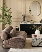 Sofia mocha fabric 2 seater sofa