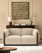Teagan champagne fabric 2 seater sofa