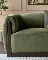 Teagan olive green fabric 3 seater sofa