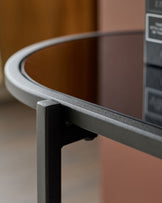 Thea Black Smoked Mirror Console Table