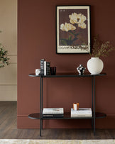 Thea Black Smoked Mirror Console Table
