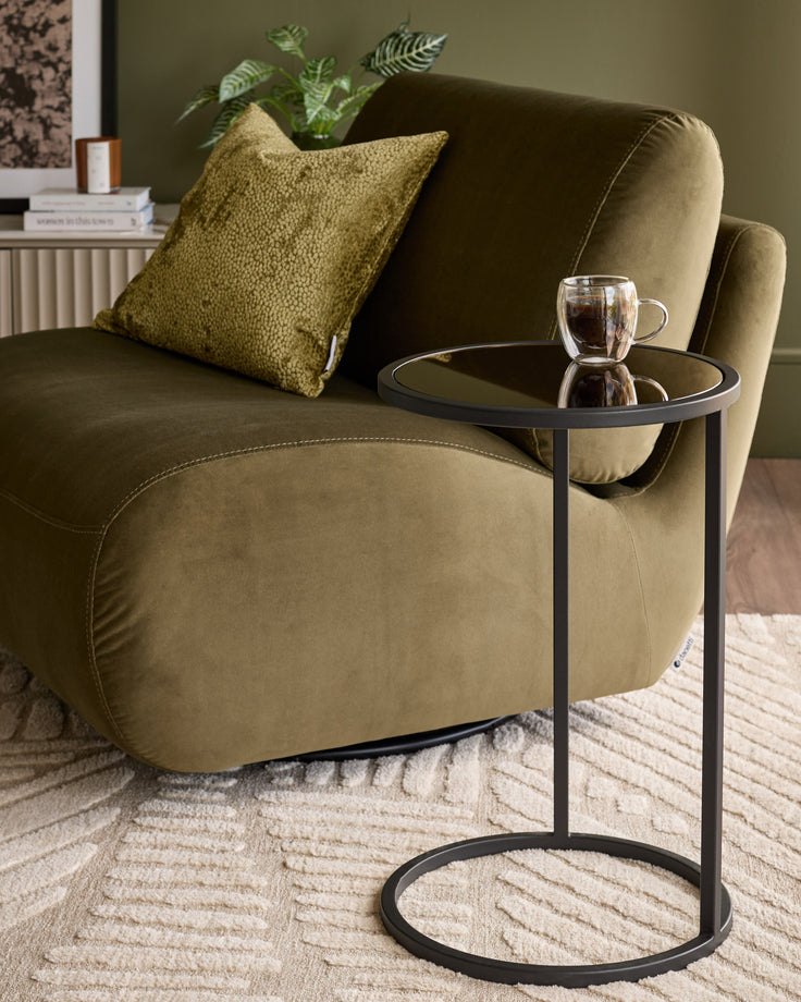 Thea bronze mirror tray side table