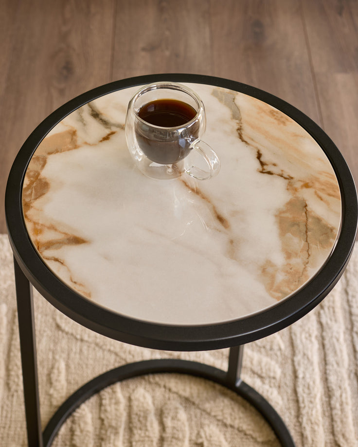 Thea natural ceramic tray side table