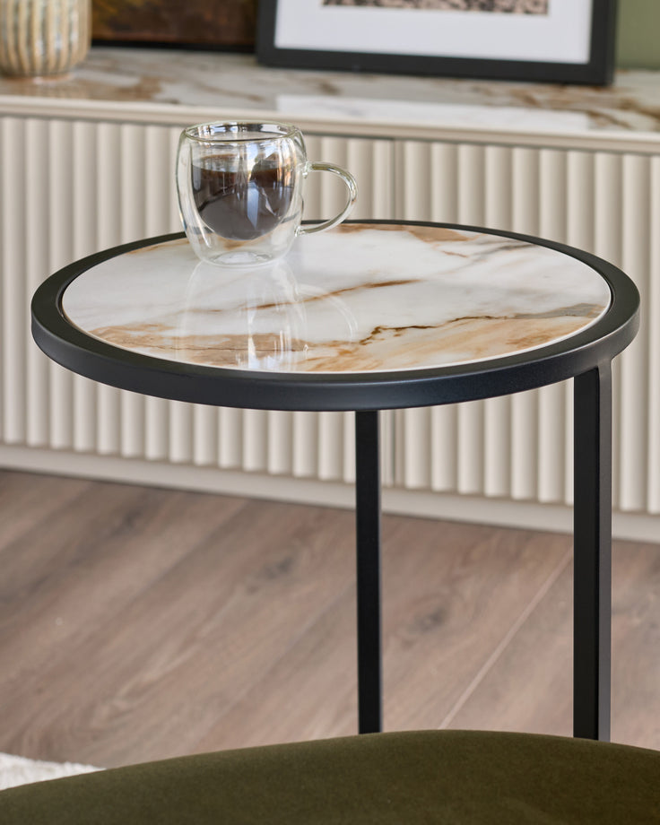 Thea natural ceramic tray side table