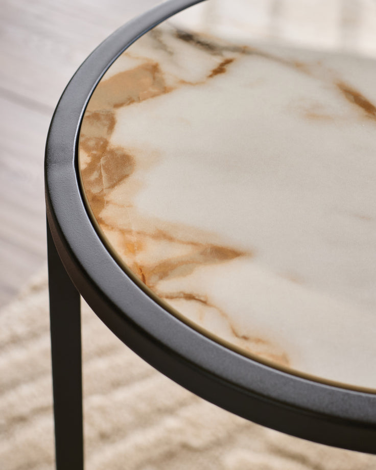 Thea natural ceramic tray side table