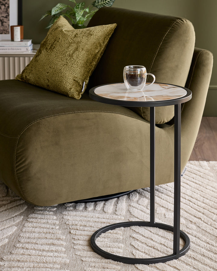 Thea natural ceramic tray side table