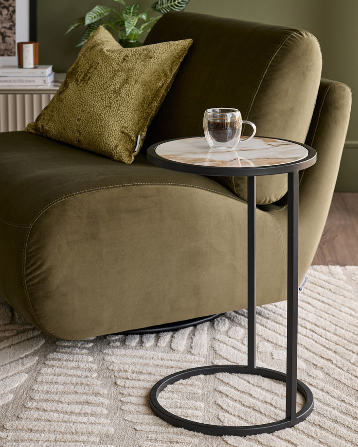 Thea natural ceramic tray side table