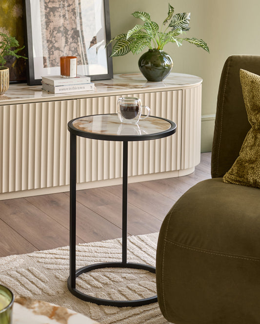 Thea natural ceramic tray side table