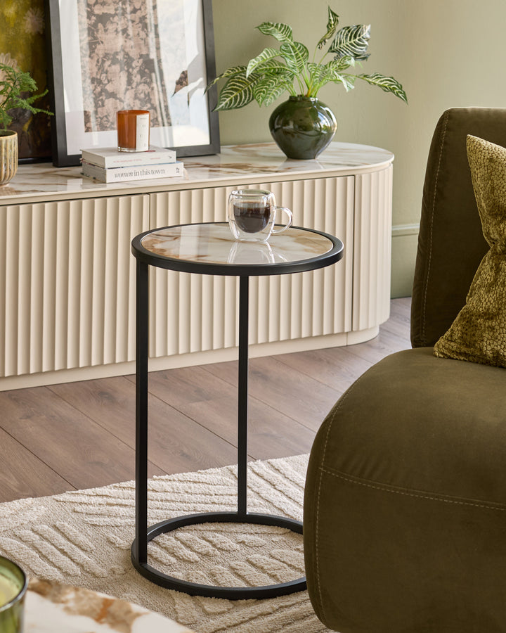 Thea natural ceramic tray side table