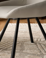 Theo Light Grey Faux Leather Dining Chair With Black Legs