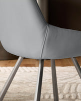 Theo Mid Grey Faux Leather Dining Chair