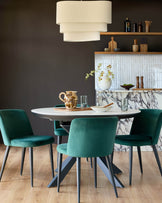 Trinny Dark Green Velvet Dining Chair