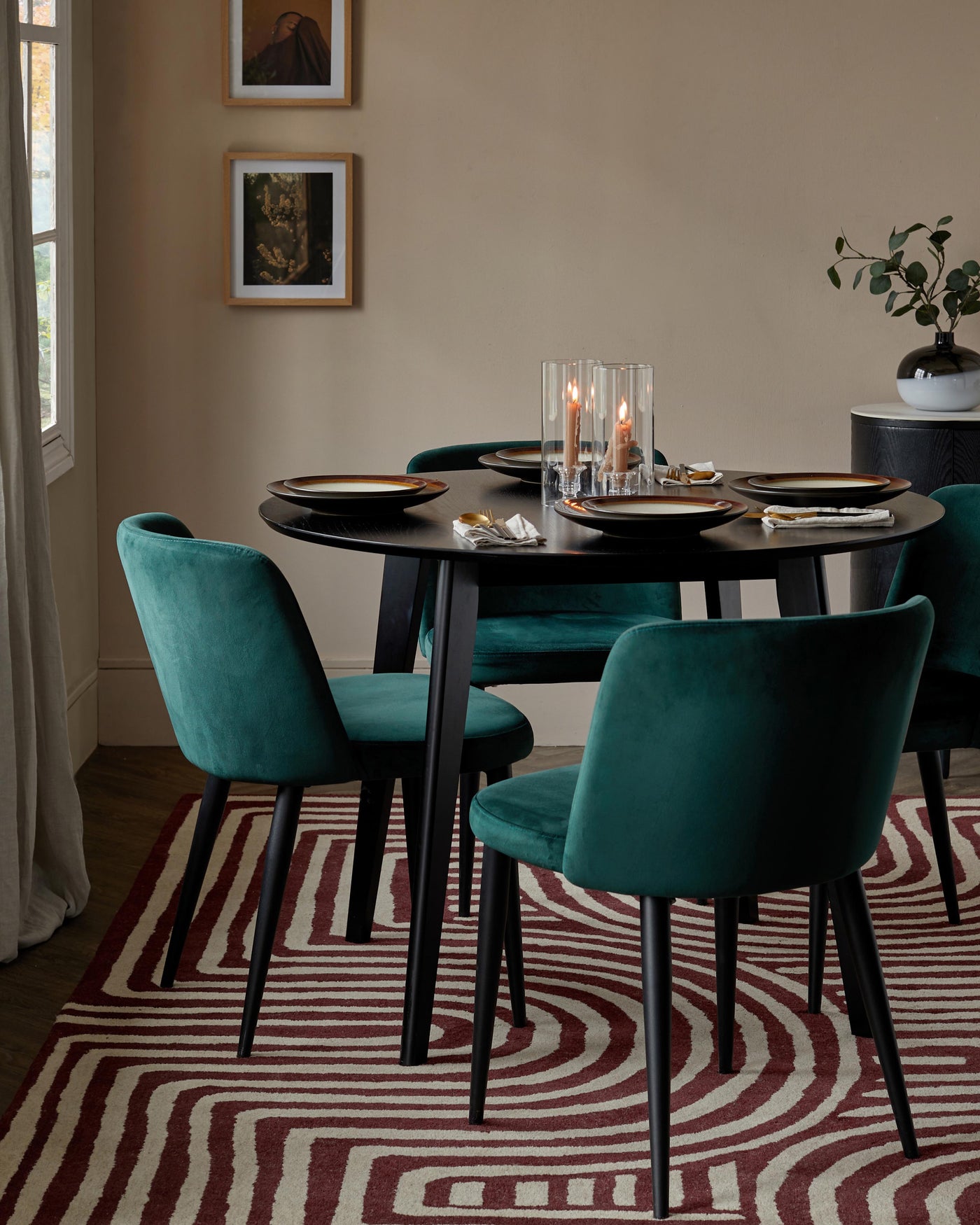 Trinny Dark Green Velvet Dining Chair - Set of 2