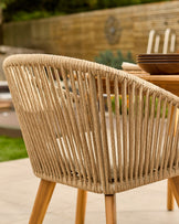 Tuscany teak wood garden 6 seater dining table with 6 Tuscany chairs set