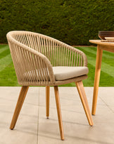 Tuscany teak wood garden 6 seater dining table with 6 Tuscany chairs set