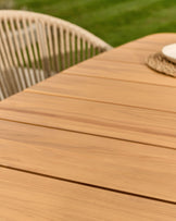 Tuscany teak wood garden 6 seater dining table with 6 Tuscany chairs set