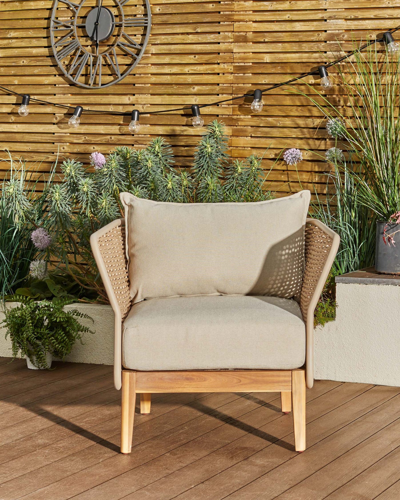 Tuscany Natural wood and rope armchair