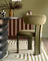 Valerie olive green velvet dining chair