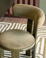 Valerie olive green velvet dining chair