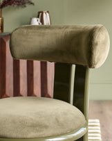 Valerie olive green velvet dining chair