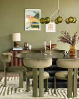 Valerie olive green velvet dining chair