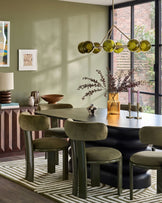 Valerie olive green velvet dining chair