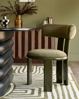 Valerie olive green velvet dining chair