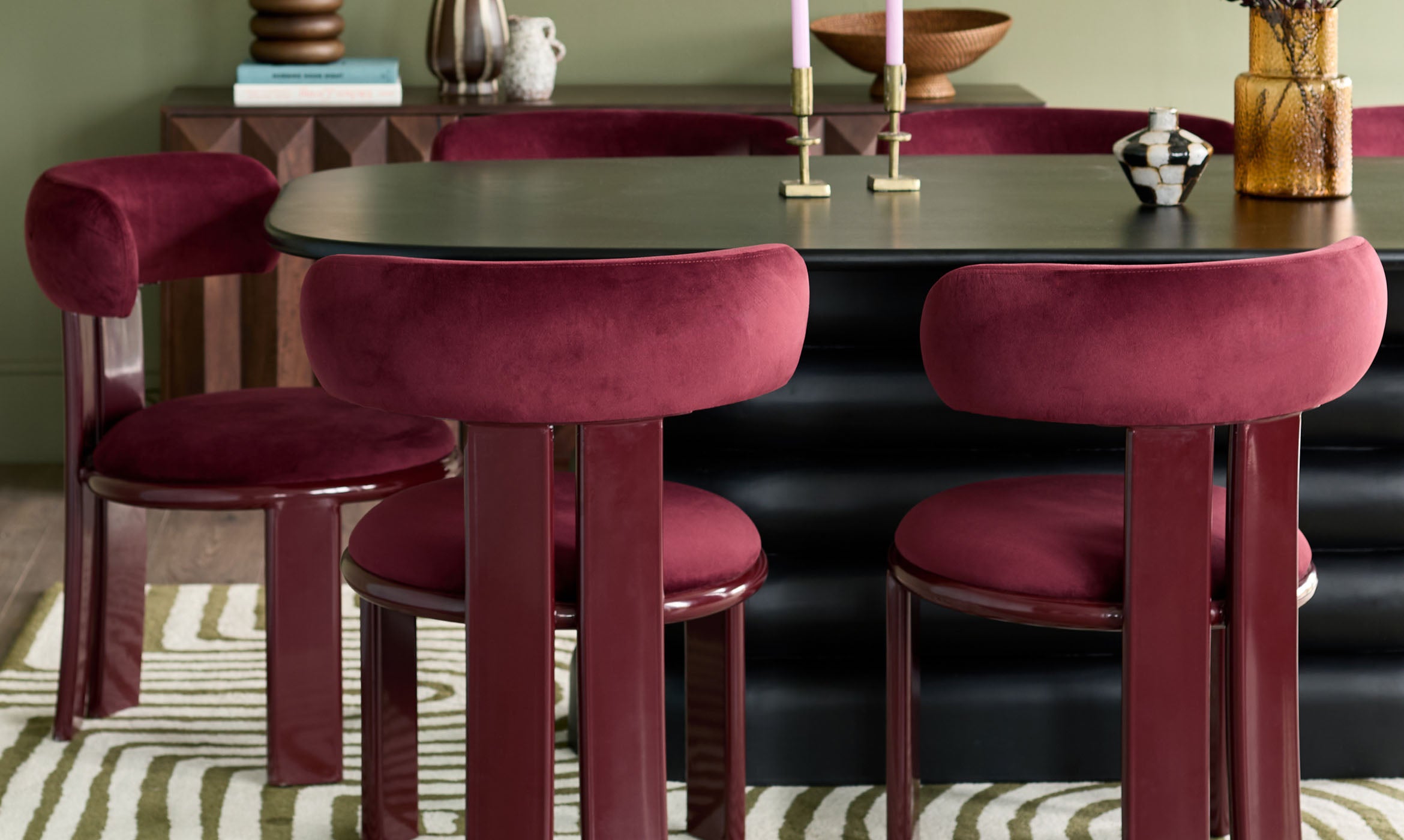 Valerie plum velvet dining chair