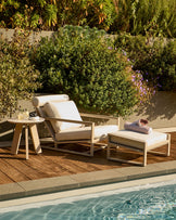Verano natural garden chair and footstool