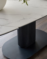 Vidal white ceramic 4 - 6 seater extending dining table