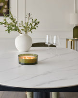 Vidal white ceramic 4 - 6 seater extending dining table