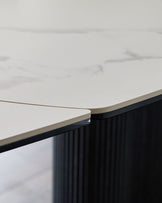 Vidal white ceramic 4 - 6 seater extending dining table