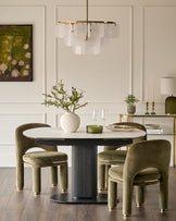 Shay olive green velvet dining chair