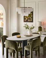 Shay olive green velvet dining chair